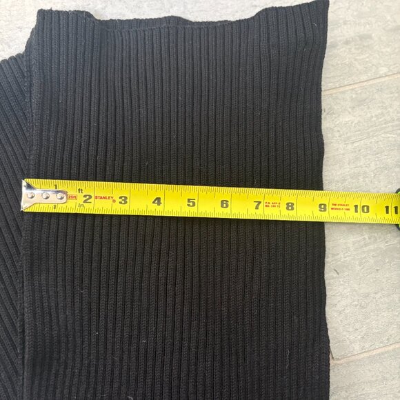 Brooks Brothers 100% Merino Wool Knit Scarf Black One Size - Picture 5 of 6